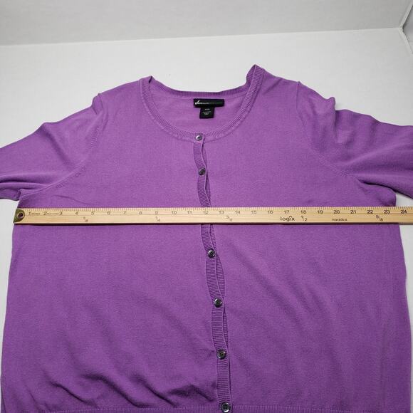 Lane Bryant Cardigan Sweater Womens 18/20 Pastel Purple 3/4 Sleeve Button-Up - Picture 14 of 16